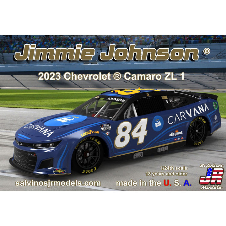 Salvinos JR Models(サルビノス J・R モデル) "ジミー・ジョンソン" #84 CARVANA シボレー カマロ NASCAR 2023 1/24スケール 未塗装組立キット