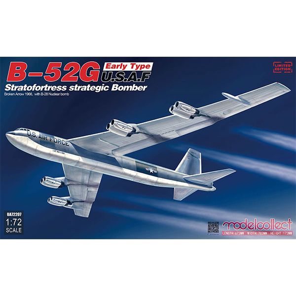 Model Collect(モデルコレクト) 1/72 B-52G ストラトフォートレス 前期型 w/B28核爆弾 ブロークンアロー  1966年【再生産】 1/72スケール 未塗装組立キット