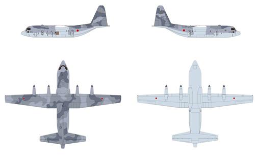 1/300 航空自衛隊 C-130 H 戦術輸送機 ハーキュリーズ スーダン緊急派遣機 2機セット