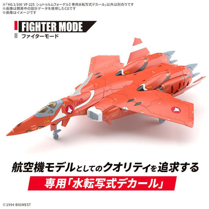 HG VF-22S シュトゥルムフォーゲルII 専用水転写式デカール 1/100スケール