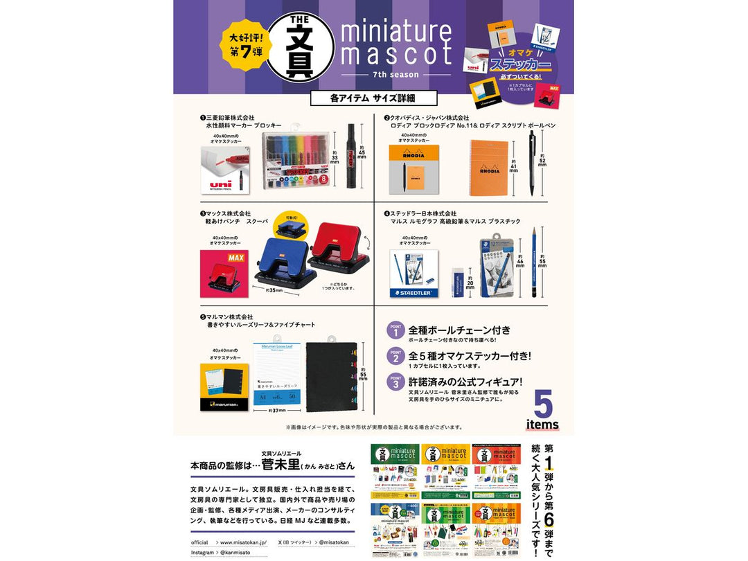 [BOX販売]文具ミニチュアマスコット 第7弾 -12個入りBOX-