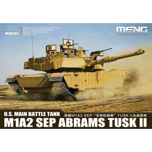 MENG MODEL(モンモデル) 72-003 アメリカ主力戦車 M1A2 SEP エイブラムス TUSK II 1/72スケール 未塗装組立キット