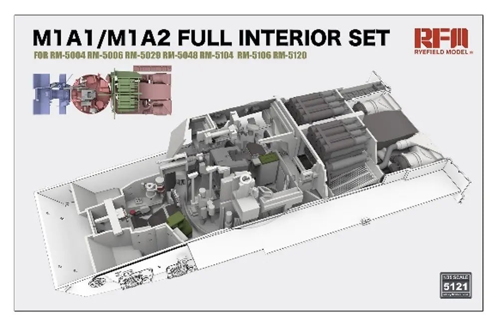 1/35 M1A1/M1A2 エイブラムス用 フルインテリアセット（RFM5004/5006/5029/5048/5104/5106/5120用）