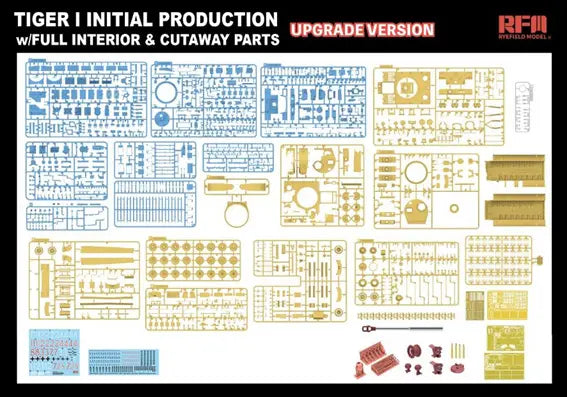1/35 タイガーⅠ重戦車 極初期型 1943年前半w/フルインテリア & カットモデルパーツ グレードアップ版