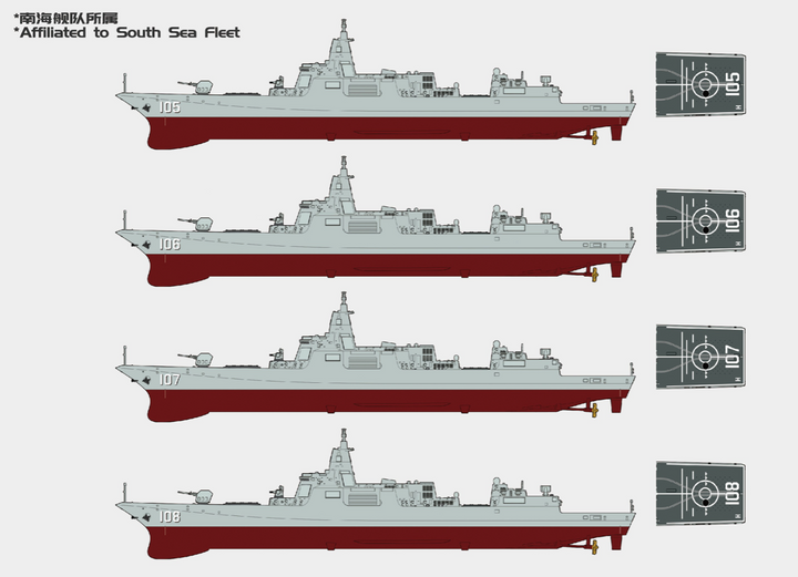 1/350 中国人民解放軍海軍 055型 駆逐艦 (8 in 1)