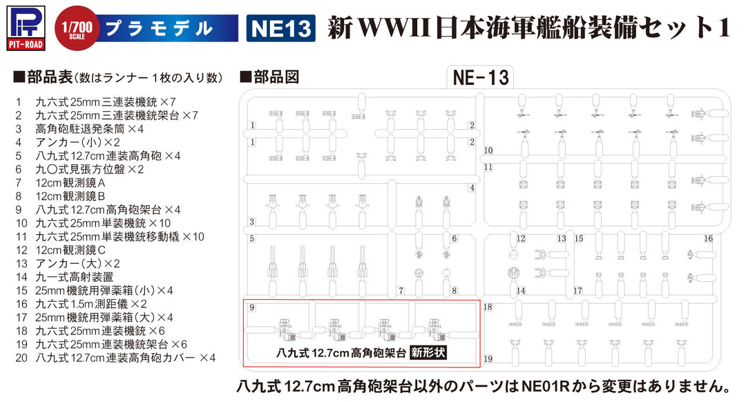 1/700 ネオ イクイップメントシリーズ 新WWII日本海軍艦船装備セット(1)