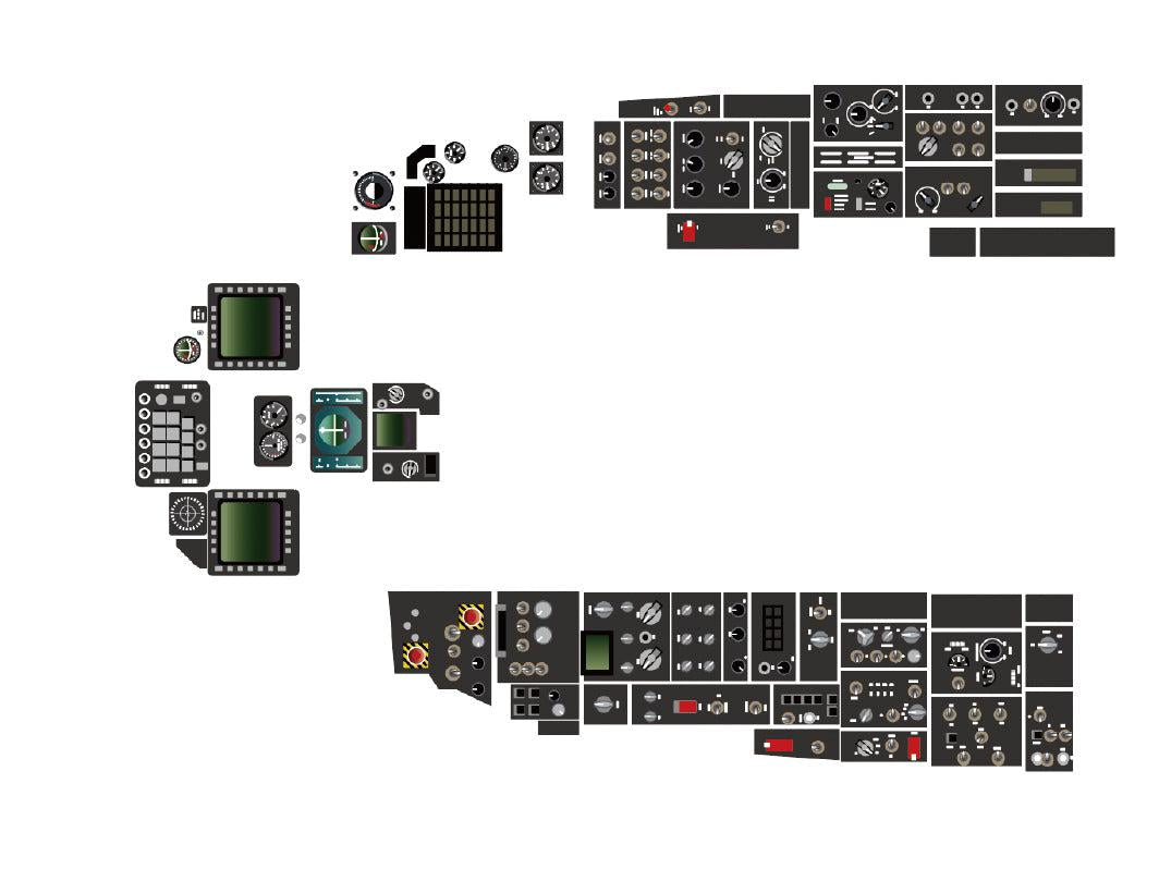 1/72 F-16C コクピットデカール ＆ 補強板シート