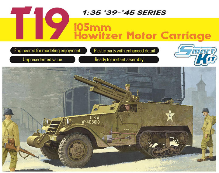 1/35 WW.II アメリカ軍 T19 105mm 自走榴弾砲 アルミ砲身/3Dプリント ヘッドライトガード＆ホーンガード 付属