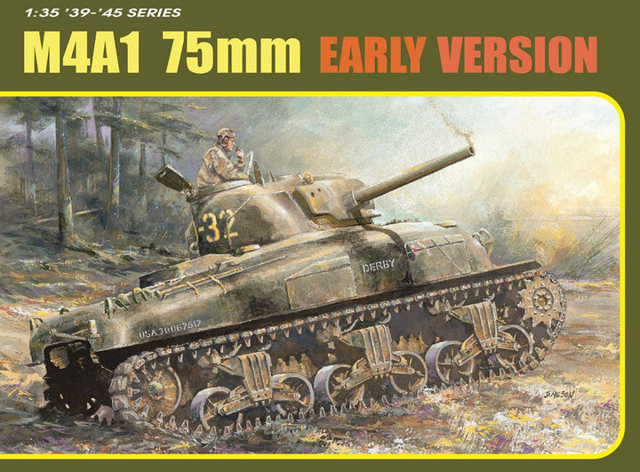 1/35 WW.II アメリカ軍 M4A1シャーマン 75mm砲搭載 初期型 マジックトラック/アルミ砲身/3Dプリント 増加装甲/3Dプリント ヘッドライトガード＆ホーンガード付属 豪華仕様