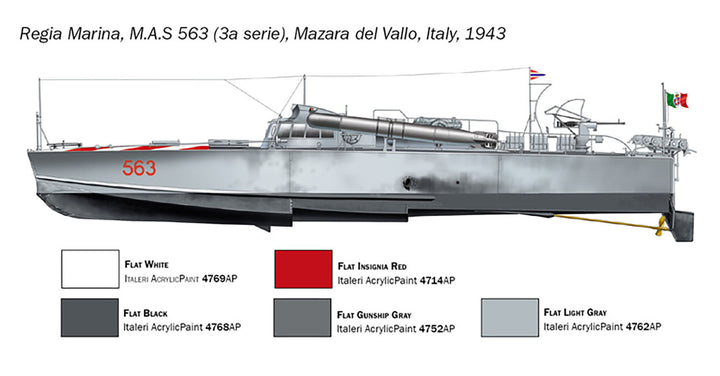 1/35 WW.II イタリア軍 魚雷艇 M.A.S. 563/568 クルーフィギュア 6体付属