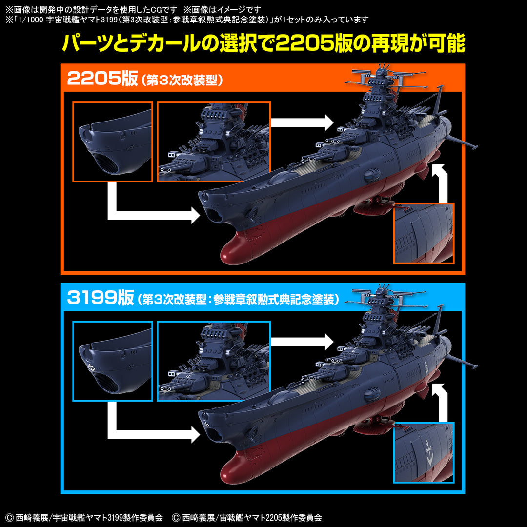 宇宙戦艦ヤマト3199(第3次改装型：参戦章叙勲式典記念塗装) 1/1000スケール