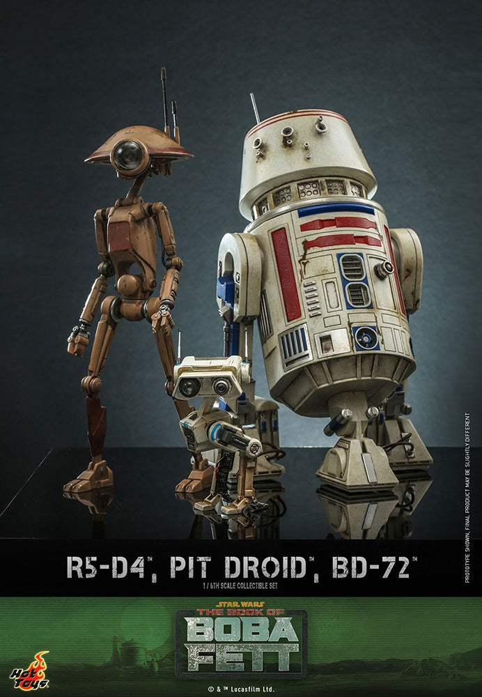 HotToys（ホットトイズ） Ｒ５-Ｄ４＆ピット・ドロイド＆ＢＤ-７２（３体セット） テレビ・マスターピース 1/6スケール 塗装済みフィギュア