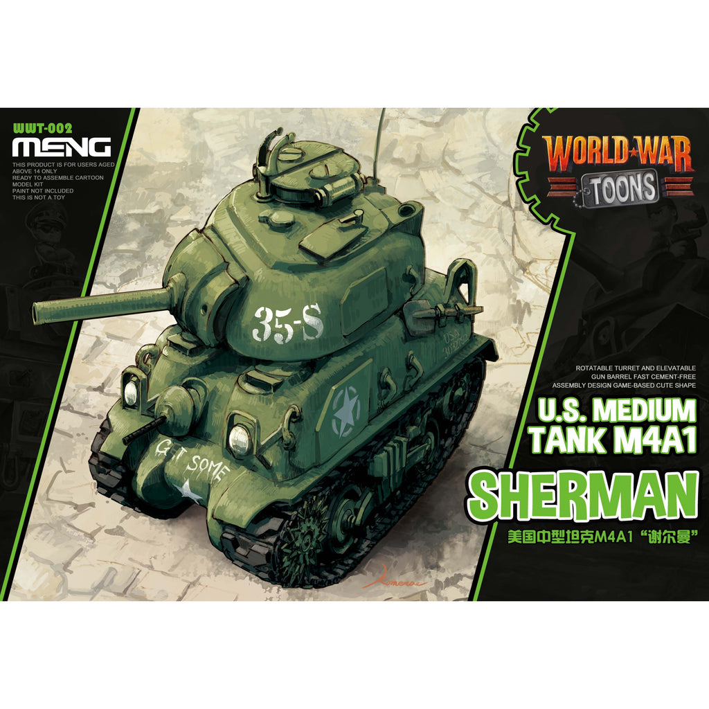 MENG MODEL(モンモデル)WWT-002 アメリカ中戦車M4A1シャーマン色分け