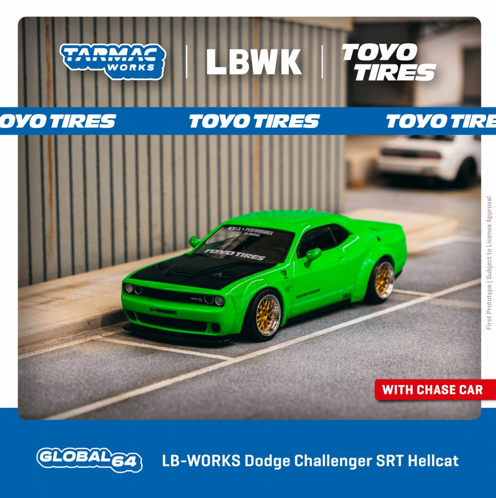 Tarmac Works(ターマックワークス) LB-WORKS Dodge Challenger SRT Hellcat Green  Metallic　 1/64スケール 塗装済みミニカー