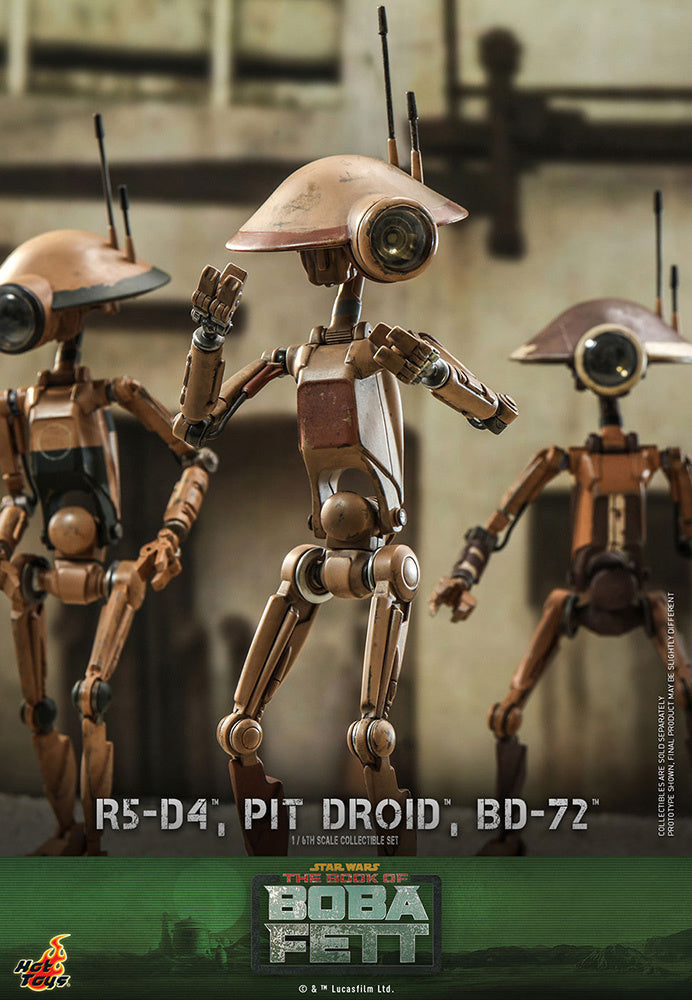 HotToys（ホットトイズ） Ｒ５-Ｄ４＆ピット・ドロイド＆ＢＤ-７２（３体セット） テレビ・マスターピース 1/6スケール 塗装済みフィギュア